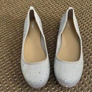 Cat & Jack Silver Rhinestone Ballet Flats for Kids